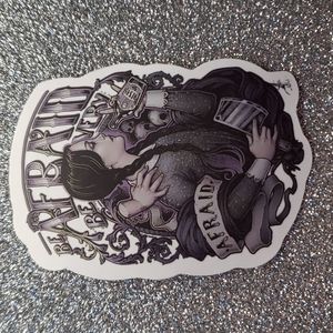 ADDAMS FAMILY waterproof sticker Wednesday Quote Afraid